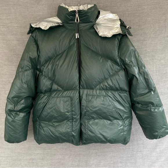 Sandro Jackets & Blazers - Sandro Jacket Puffer Down Green Silver Women’s Coat Medium